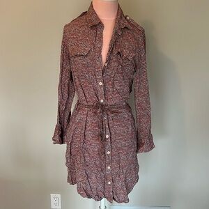 Patterned Button Up Dress